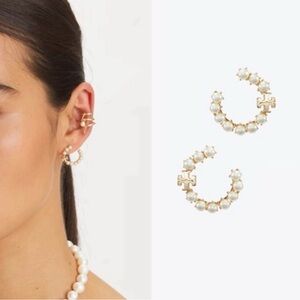 Tory Burch Gold and Pearl Earrings